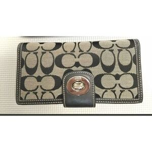 Coach Logo Bifold Wallet with Checkbook.